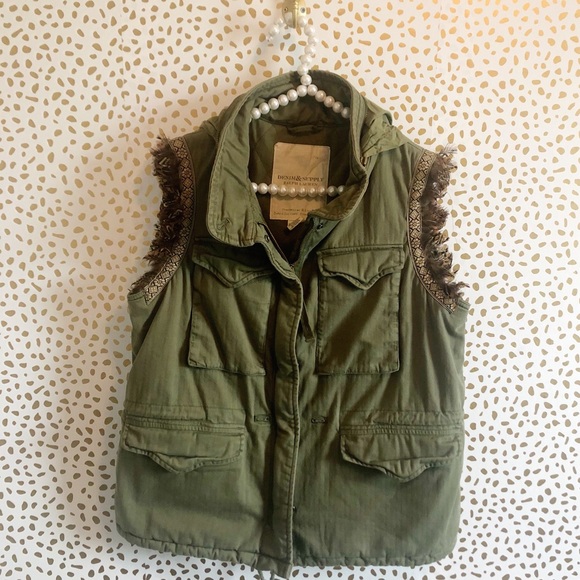 Denim & Supply Ralph Lauren Jackets & Blazers - Denim & Supply Feather Trim Field Jacket Vest